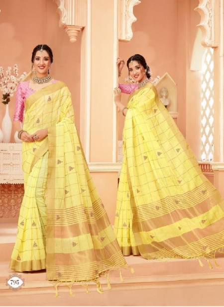 Yellow Colour Aradhana Stylewell New Latest Designer Ethnic Wear Cotton Saree Collection 795